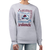 Colorado Avalanche G-III 4Her by Carl Banks Women's Collage Graphic Fleece Long Sleeve Pullover Sweatshirt - Heather Gray - NHL