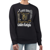 Vegas Golden Knights G-III 4Her by Carl Banks Women's Collage Graphic Fleece Long Sleeve Pullover Sweatshirt - Black - NHL