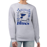 St. Louis Blues G-III 4Her by Carl Banks Women's Collage Graphic Fleece Long Sleeve Pullover Sweatshirt - Heather Gray - NHL