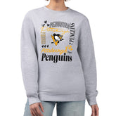Pittsburgh Penguins G-III 4Her by Carl Banks Women's Collage Graphic Fleece Long Sleeve Pullover Sweatshirt - Heather Gray - NHL