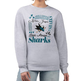 San Jose Sharks G-III 4Her by Carl Banks Women's Collage Graphic Fleece Long Sleeve Pullover Sweatshirt - Heather Gray - NHL