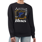 St. Louis Blues G-III 4Her by Carl Banks Women's Collage Graphic Fleece Long Sleeve Pullover Sweatshirt - Black - NHL