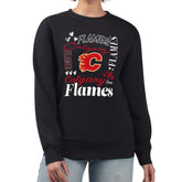 Calgary Flames G-III 4Her by Carl Banks Women's Collage Graphic Fleece Long Sleeve Pullover Sweatshirt - Black - NHL