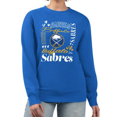 Buffalo Sabres G-III 4Her by Carl Banks Women's Collage Graphic Fleece Long Sleeve Pullover Sweatshirt - Royal - NHL