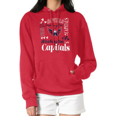 Washington Capitals G-III 4Her by Carl Banks Women's Collage Team Graphic Tri-Blend Fleece Pullover Hoodie - Red - NHL