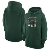 Minnesota Wild G-III 4Her by Carl Banks Women's Collage Team Graphic Tri-Blend Fleece Pullover Hoodie - Olive - NHL