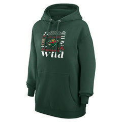 Minnesota Wild G-III 4Her by Carl Banks Women's Collage Team Graphic Tri-Blend Fleece Pullover Hoodie - Olive - NHL