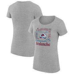 Colorado Avalanche G-III 4Her by Carl Banks Women's Super-Slim Fit Lightweight Collage Team Graphic T-Shirt - Heather Gray - NHL