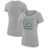 Dallas Stars G-III 4Her by Carl Banks Women's Super-Slim Fit Lightweight Collage Team Graphic T-Shirt - Heather Gray - NHL