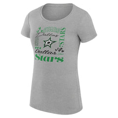 Dallas Stars G-III 4Her by Carl Banks Women's Super-Slim Fit Lightweight Collage Team Graphic T-Shirt - Heather Gray - NHL