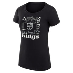 Los Angeles Kings G-III 4Her by Carl Banks Women's Super-Slim Fit Lightweight Collage Team Graphic T-Shirt - Black - NHL