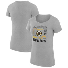 Boston Bruins G-III 4Her by Carl Banks Women's Super-Slim Fit Lightweight Collage Team Graphic T-Shirt - Heather Gray - NHL