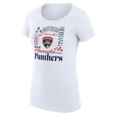 Florida Panthers G-III 4Her by Carl Banks Women's Super-Slim Fit Lightweight Collage Team Graphic T-Shirt - White - NHL