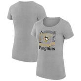 Pittsburgh Penguins G-III 4Her by Carl Banks Women's Super-Slim Fit Lightweight Collage Team Graphic T-Shirt - Heather Gray - NHL