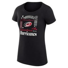 Carolina Hurricanes G-III 4Her by Carl Banks Women's Super-Slim Fit Lightweight Collage Team Graphic T-Shirt - Black - NHL