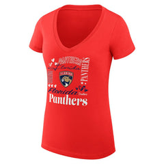 Florida Panthers G-III 4Her by Carl Banks Women's Super-Slim Fit Lightweight Collage Team Graphic T-Shirt - Red - NHL