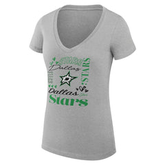 Dallas Stars G-III 4Her by Carl Banks Women's Super-Slim Fit Lightweight Collage Team Graphic T-Shirt - Heather Gray - NHL