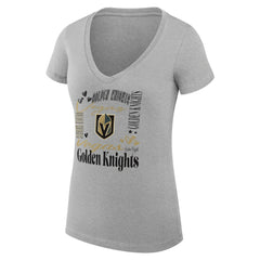 Vegas Golden Knights G-III 4Her by Carl Banks Women's Super-Slim Fit Lightweight Collage Team Graphic T-Shirt - Heather Gray - NHL