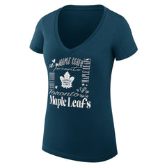 Toronto Maple Leafs G-III 4Her by Carl Banks Women's Super-Slim Fit Lightweight Collage Team Graphic T-Shirt - Blue - NHL