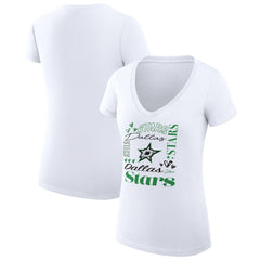 Dallas Stars G-III 4Her by Carl Banks Women's Super-Slim Fit Lightweight Collage Team Graphic T-Shirt - White - NHL