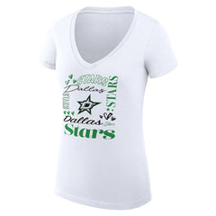 Dallas Stars G-III 4Her by Carl Banks Women's Super-Slim Fit Lightweight Collage Team Graphic T-Shirt - White - NHL