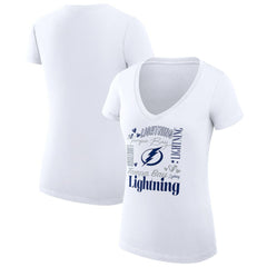 Tampa Bay Lightning G-III 4Her by Carl Banks Women's Super-Slim Fit Lightweight Collage Team Graphic T-Shirt - White - NHL