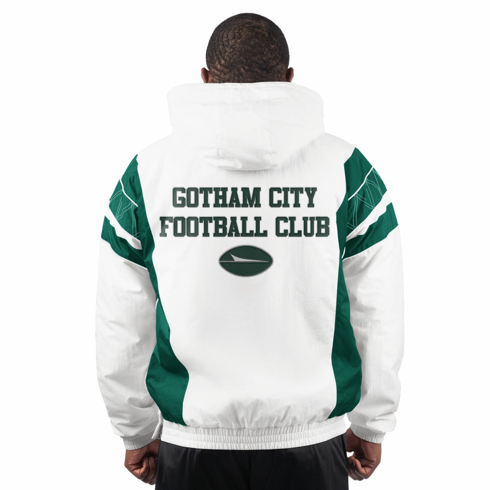 New York Jets Starter Gotham City Half-Zip Hoodie Jacket White | NFL