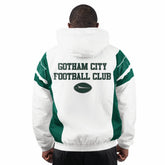 New York Jets Starter Gotham City Half-Zip Hoodie Jacket White | NFL