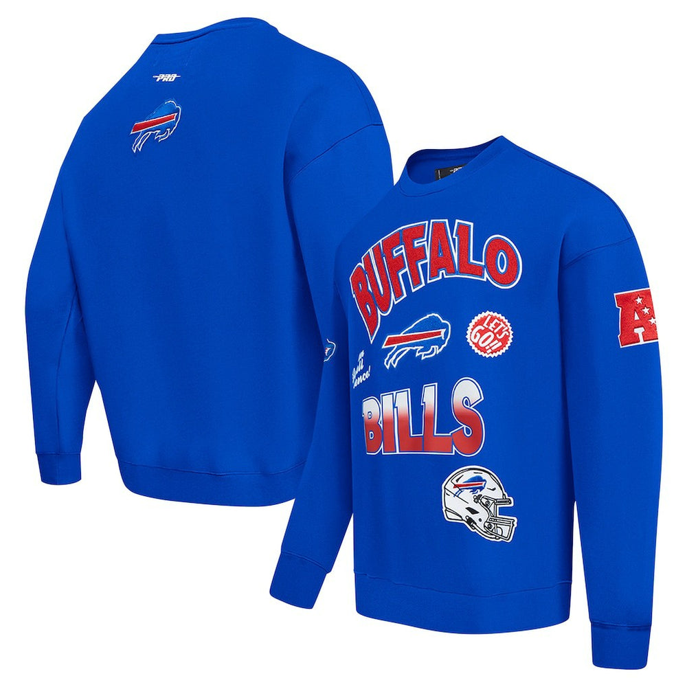 Buffalo Bills Pro Standard Turn It Up Drop Shoulder Pullover Sweatshirt Royal | NFL