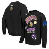 Minnesota Vikings Pro Standard Turn It Up Drop Shoulder Pullover Sweatshirt Black | NFL