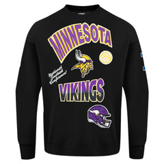 Minnesota Vikings Pro Standard Turn It Up Drop Shoulder Pullover Sweatshirt Black | NFL