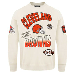 Cleveland Browns Pro Standard Turn It Up Pullover Sweatshirt Cream | NFL