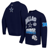 Dallas Cowboys Pro Standard Turn It Up Drop Shoulder Pullover Sweatshirt Navy | NFL