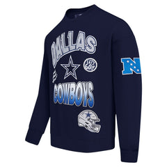 Dallas Cowboys Pro Standard Turn It Up Drop Shoulder Pullover Sweatshirt Navy | NFL