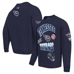 Tennessee Titans Pro Standard Turn It Up Drop Shoulder Pullover Sweatshirt Navy | NFL