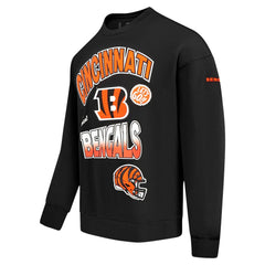 Cincinnati Bengals Pro Standard Turn It Up Drop Shoulder Pullover Sweatshirt Black | NFL