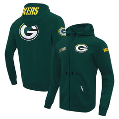 Green Bay Packers Pro Standard Split Logo Double Knit Full-Zip Hoodie Green | NFL