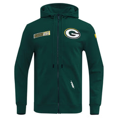 Green Bay Packers Pro Standard Split Logo Double Knit Full-Zip Hoodie Green | NFL