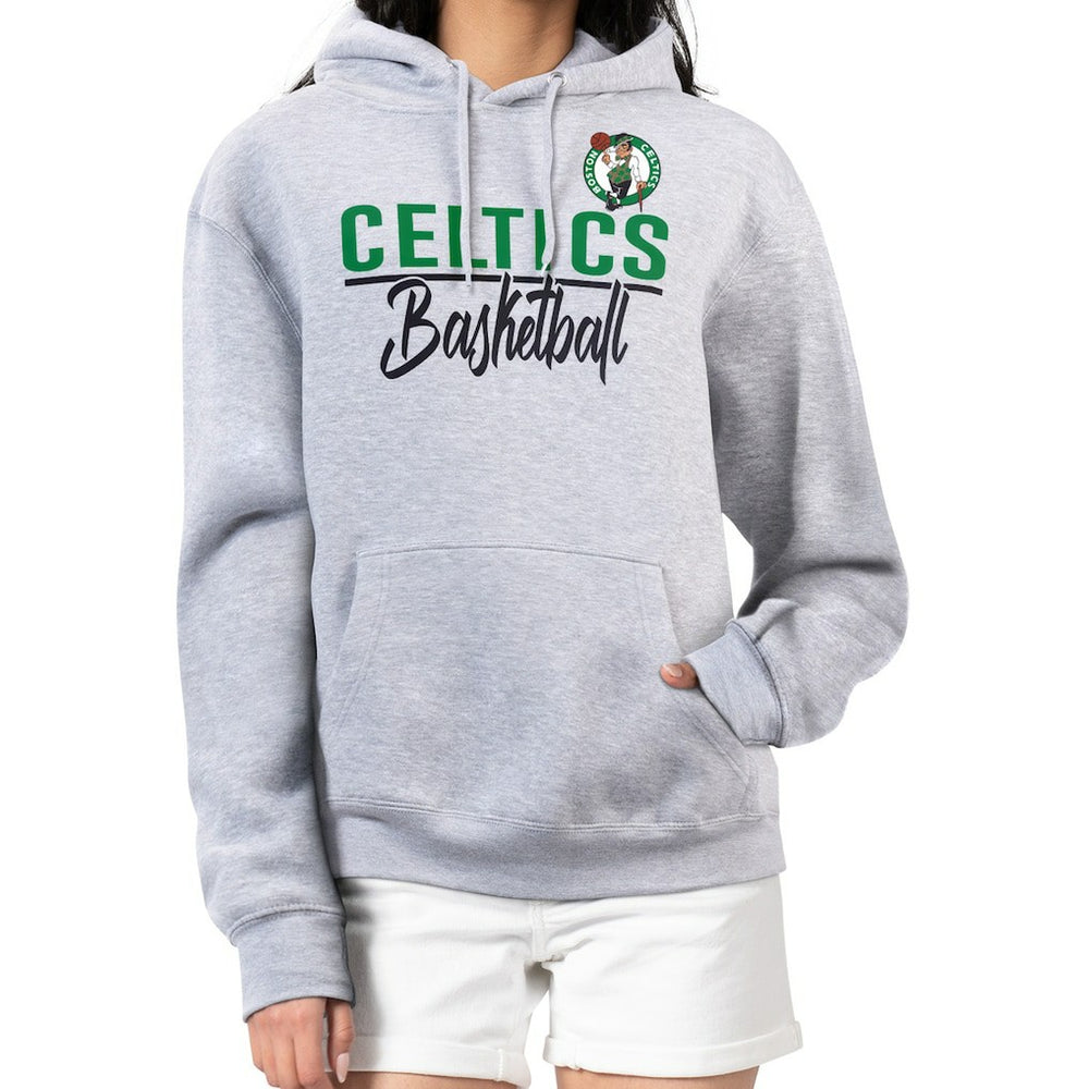 Boston Celtics G-III 4Her by Carl Banks Women's Graphics Fleece Pullover Hoodie Heather Gray - NBA