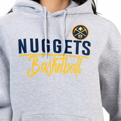 Denver Nuggets G-III 4Her by Carl Banks Women's Graphics Fleece Pullover Hoodie Heather Gray - NBA