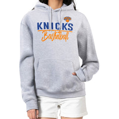 New York Knicks G-III 4Her by Carl Banks Women's Graphics Fleece Pullover Hoodie Heather Gray - NBA