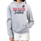 Portland Trail Blazers G-III 4Her by Carl Banks Women's Graphics Fleece Pullover Hoodie Heather Gray - NBA