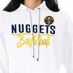 Denver Nuggets G-III 4Her by Carl Banks Women's Graphics Fleece Pullover Hoodie White - NBA