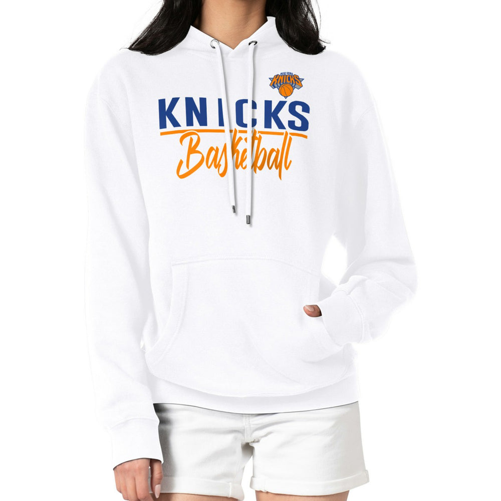 New York Knicks G-III 4Her by Carl Banks Women's Graphics Fleece Pullover Hoodie White - NBA