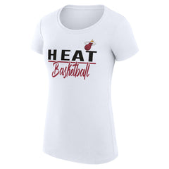 Miami Heat G-III 4Her by Carl Banks Women's Super-Slim Fit Lightweight Team Sport V-Neck T-Shirt White - NBA