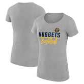 Denver Nuggets G-III 4Her by Carl Banks Women's Super-Slim Fit Lightweight Team Sport V-Neck T-Shirt Heather Gray - NBA