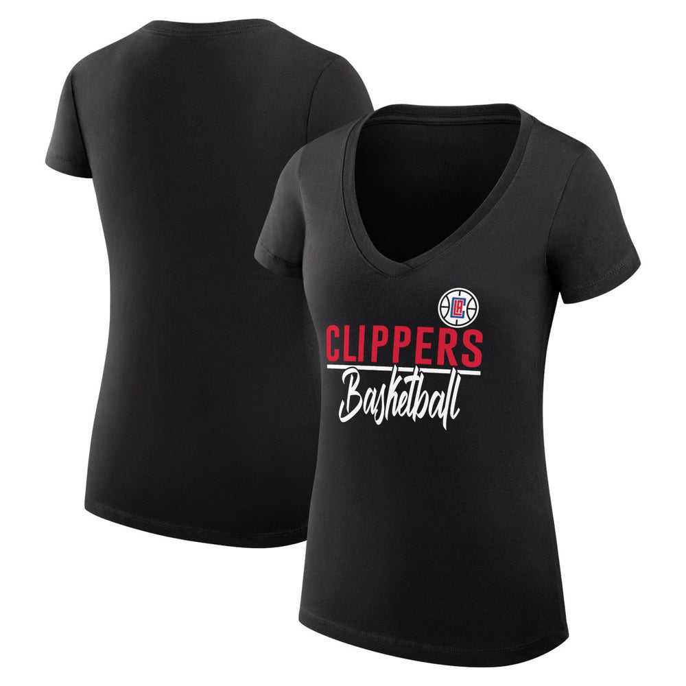 LA Clippers G-III 4Her by Carl Banks Women's Super-Slim Fit Lightweight Team Sport V-Neck T-Shirt Black - NBA