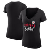 LA Clippers G-III 4Her by Carl Banks Women's Super-Slim Fit Lightweight Team Sport V-Neck T-Shirt Black - NBA