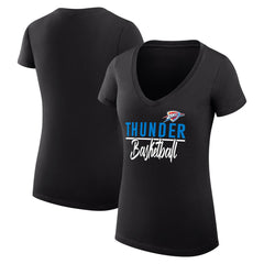 Oklahoma City Thunder G-III 4Her by Carl Banks Women's Super-Slim Fit Lightweight Team Sport V-Neck T-Shirt Black - NBA