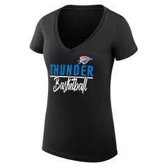 Oklahoma City Thunder G-III 4Her by Carl Banks Women's Super-Slim Fit Lightweight Team Sport V-Neck T-Shirt Black - NBA